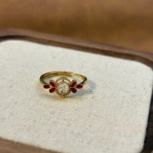 Elegant Gold and Red Ring